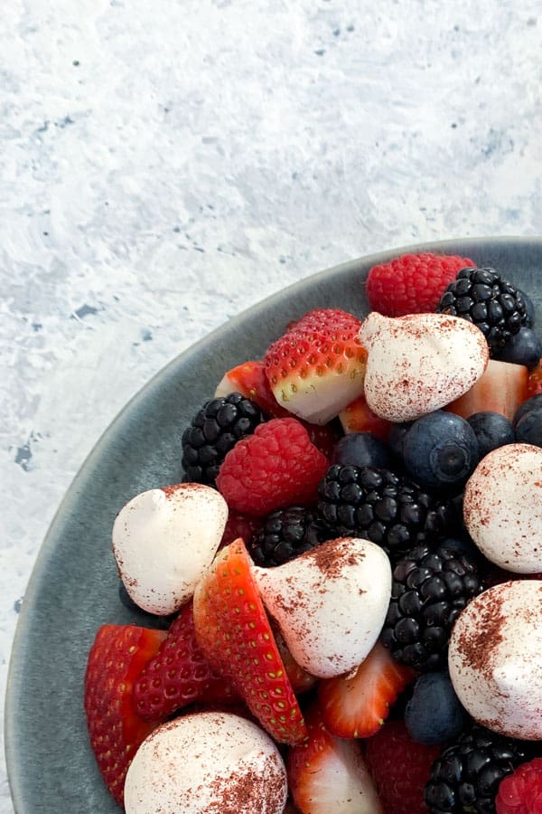 Summer Berry Salad with Sumac Dusted Meringues