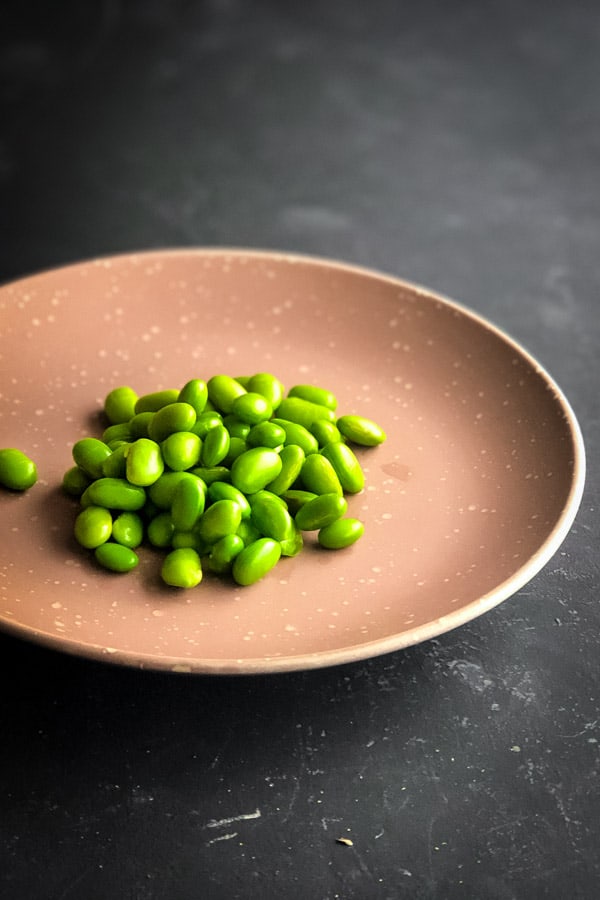 Hulled Edamame Beans Pink Plate