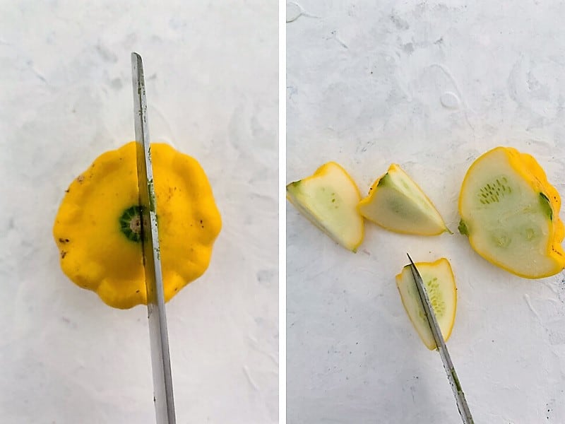 How to cut yellow squash into wedges