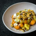 Rockmelon and Passionfruit Salad with Chocolate Honeycomb