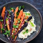 Roasted Maple Carrots with Stracciatella Cheese