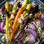 Roasted Rainbow Carrots with Pearl Couscous