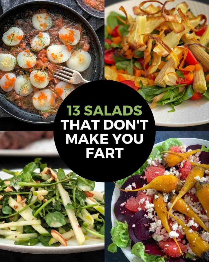Collage of 4 photos for Salads That Don't Make You Fart
