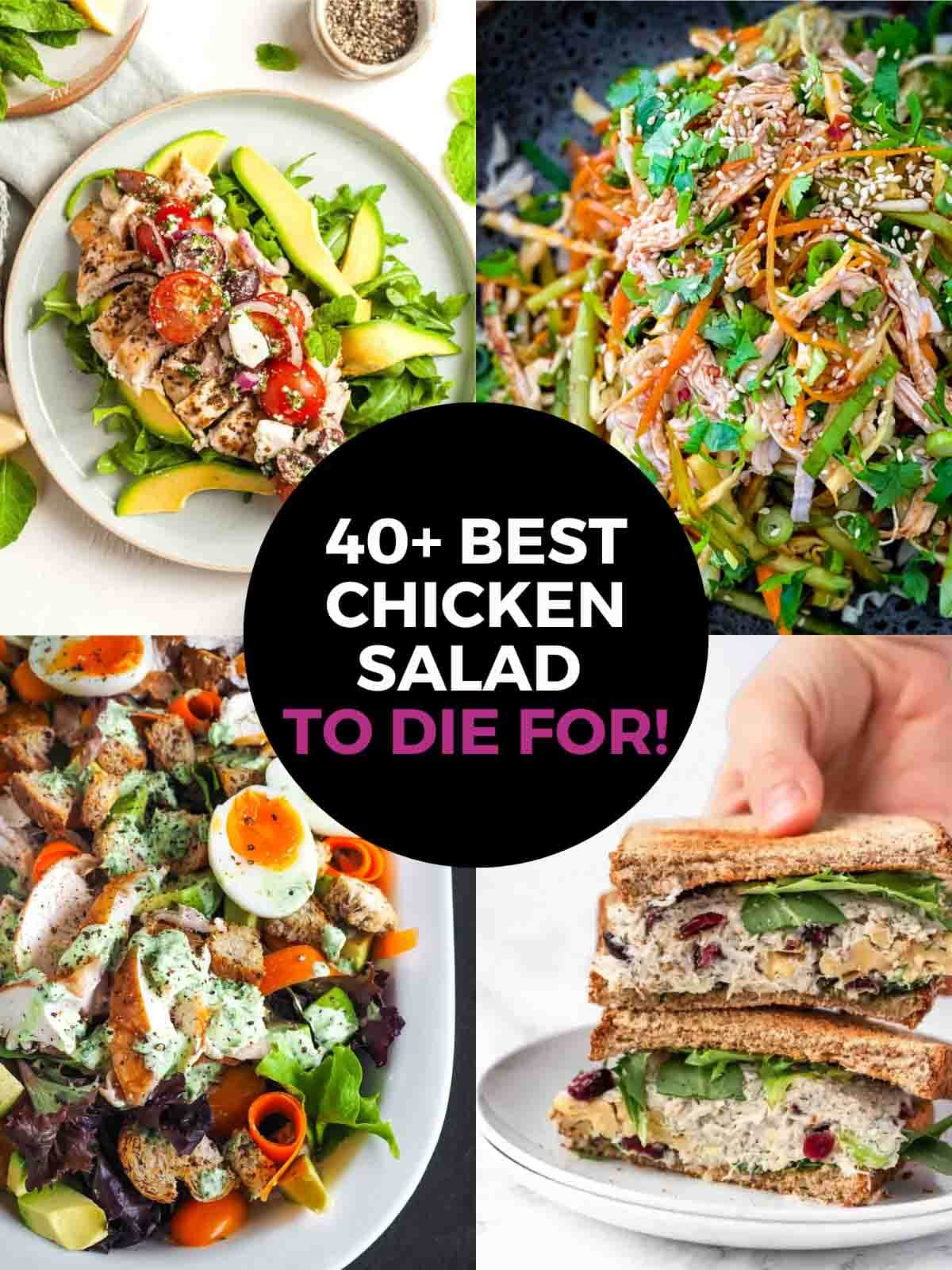 Collage of 40+ Best Chicken Salad To Die For