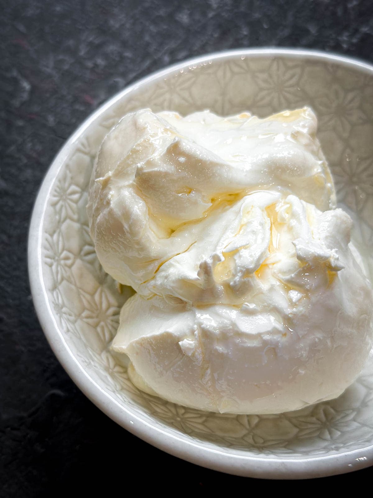 Labneh in a white bowl